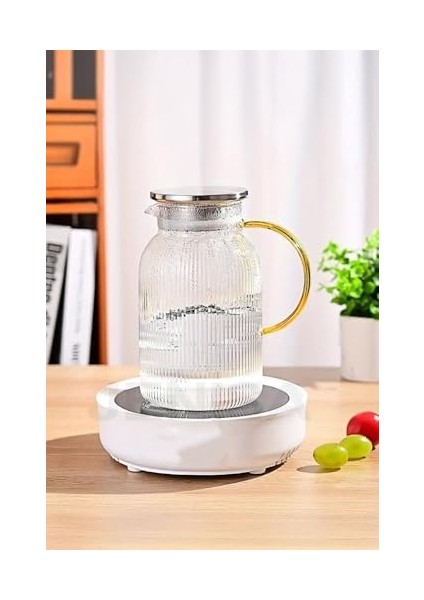 1500 ml Borosilikat Cam Çizgili Sürahi – Süzgeçli Metal Kapaklı, Dayanıklı Şık Tasarım modelleri