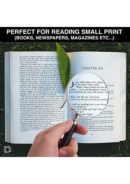 Deluxe Products Klasik Elde Taşınır Büyüteç - Seyahat Için Taşınabilir Kompakt Tasarım ve Küçük Baskı ve Hobi Okumaları Okumak Için 3x Büyütmeli 3" Cam Lens, Siyah, (SON-DP-8119)
