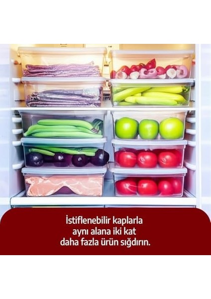Buzdolabı Saklama Kabı, Kendinden Kapaklı Derin Dondurucu Kabı, Buzluk Kutusu, Dolap Organizeri, Mutfak Düzenleyici, Bpa Free (10, Şeffaf, 2000 Ml) fiyatları