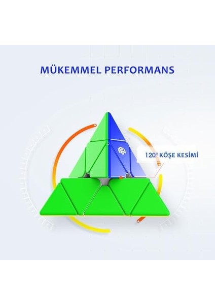 Gan Pyraminx Standard 36 Mıknatıslı Hızlı Piramit Rubik Küp Zeka Küpü Çıkartmasız Tr Resmi Satıcısı