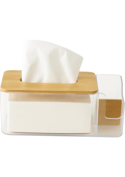 Bambulu Şeffaf Peçetelik ve Organizer – Çok Amaçlı Masa Düzenleyici, Modern Minimalist Tasarım