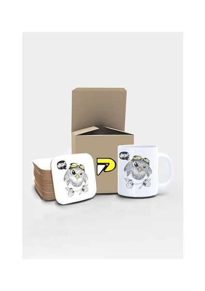 Whom Tasarımlı Baskılı Kupa Bardak Seti, Eğlenceli Özel Hediye Mug