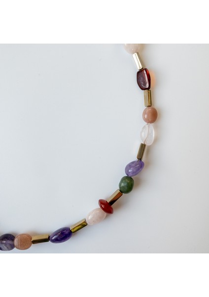 Peris – Pembe Kuvars, Morganit, Ametist, Hematit, Yeşim, Çilek Kuvars, Kehribar & Kızıl Akik Kolye modelleri