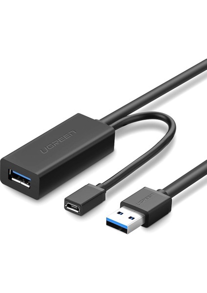 Ugreen USB Uzatma Kablosu Aktif 3.0 USB Uzatma Kablosu Super Speed Kablo Fiş A Soket A Soket A Sinyal Güçlendirici Tekrarlayıcı (5m)