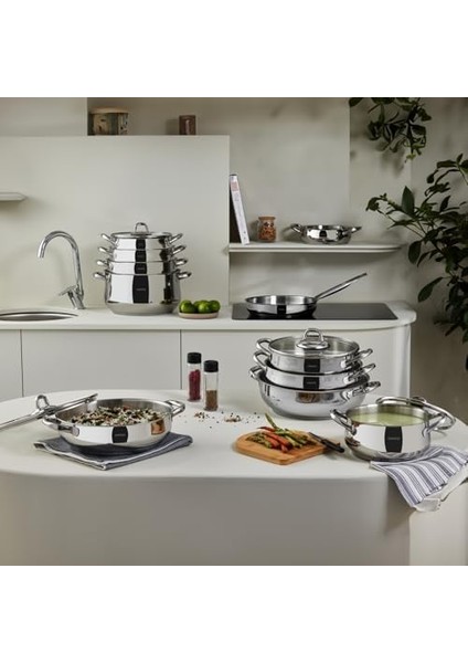 New Akara Indüksiyon Tabanlı Çelik Karnıyarık Tencere 24 cm Metal fiyatları