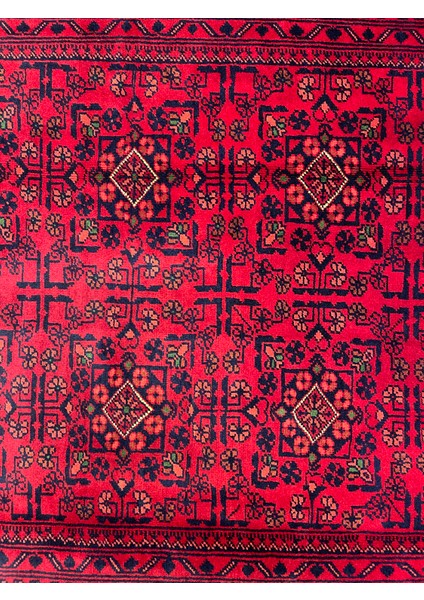 El Dokuma Afgan Halı Yıldız Desenli Bordo Renk 2 Metre Kare indirimleri