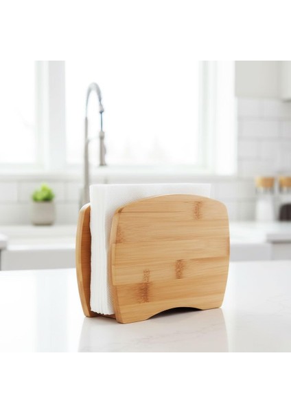 Bambu Peçetelik – Doğal Ahşap Modern Peçete Tutucu | Masaüstü Dik Servis Peçeteliği | Çevre Dostu Mutfak ve Yemek Odası Aksesuarı (15X12X5.3 Cm) modelleri