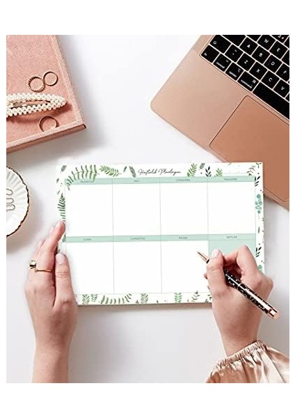 3&apos;lü Yaprak Desenli Masaüstü Planlayıcı Set modelleri