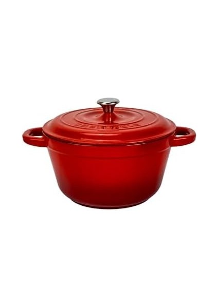 Döküm Yuvarlak Tencere Döküm Demir Kapak New Serisi Çap 22CM. Kırmızı fiyatları