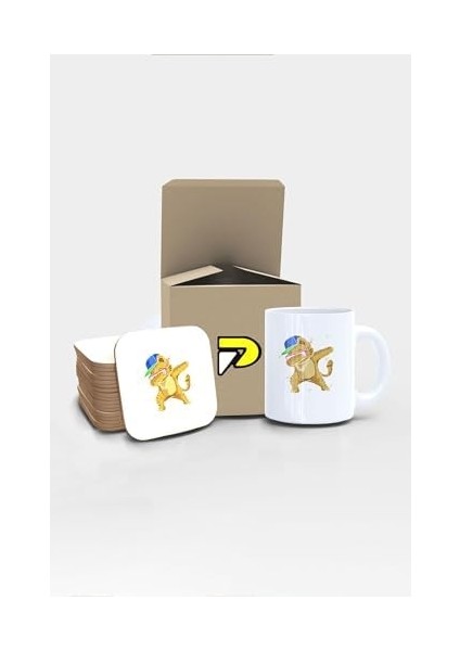 Dans Eden Kedi Tasarımlı Baskılı Kupa Bardak Seti, Eğlenceli Özel Hediye Mug