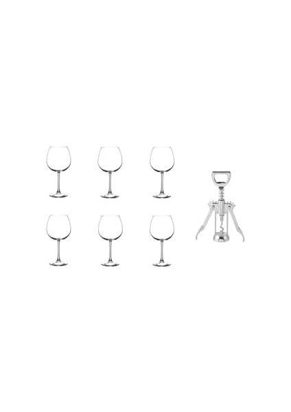 7 Parça Enoteca Kadeh ve Tirbuşonlu Set