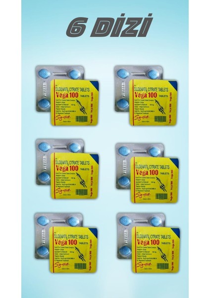 Orijinal Vega 100 Mg 4x6 Dizi(24 Adet) Etki Garantili Tablet Geciktirici7 Sertleştirici7 CIALIS15 Erkeklereözel Performâns_arttırıcı
