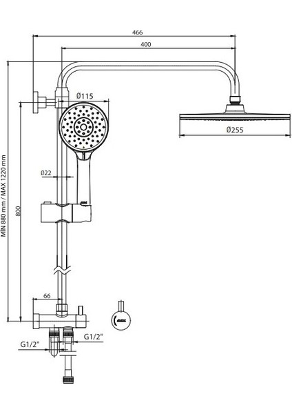 Dalia Plus Mat Siyah Teleskobik Duş Seti 102158040C1 fiyatları