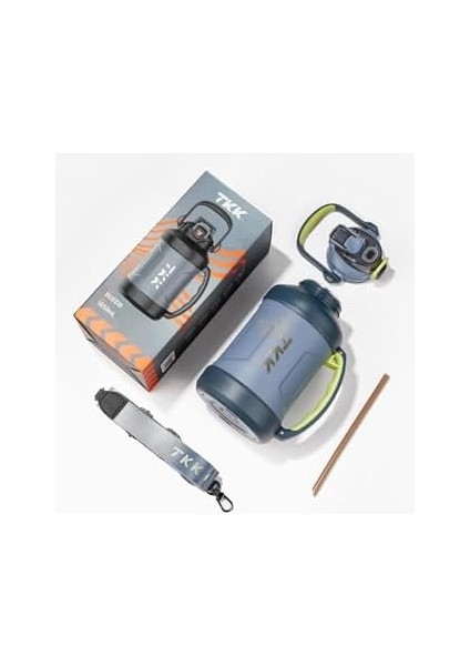 Tkk Boy 1650ML Pipetli/pipetsiz Kullanım Askılı Paslanmaz Çelik Termos Matara (Mavi) fiyatları