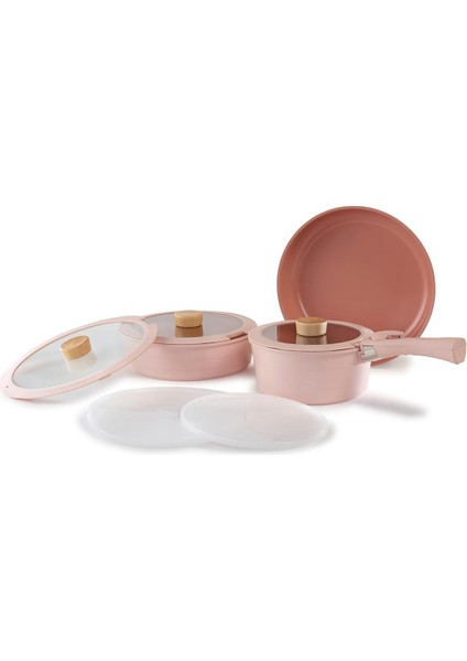 Midas Pembe 9 Parça Ayrılabilen Saplı Iç Içe Geçebilen Tencere Tava Seti fiyatları