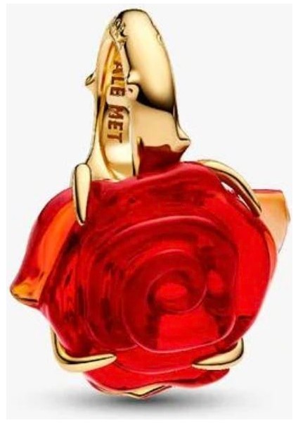 S925 Ayar Disney Güzel ve Çirkin Sihirli Gül Sallantılı Charm