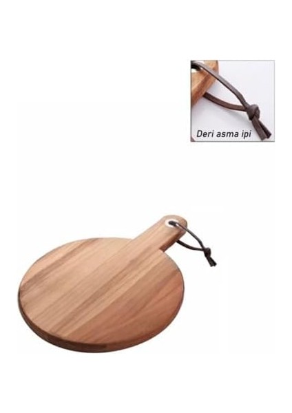 Akasya Ahşap Yuvarlak Sunum Tabağı (20X30 Cm) | Doğal Saplı Peynir, Şarküteri, Pizza ve Meze Servis Tahtası | Küçük Boy Modern Ahşap Sunumluk (1.2 cm Kalınlık) modelleri