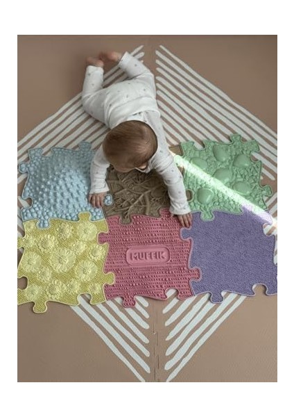 Baby Pastel Set - 0-3 Yaş Bebek Duyu Gelişim Matı - 6&apos;lı Ortopedik Aktivite Matı - Tummy Time Destek Matı - Fizyoterapi Matı fiyatları