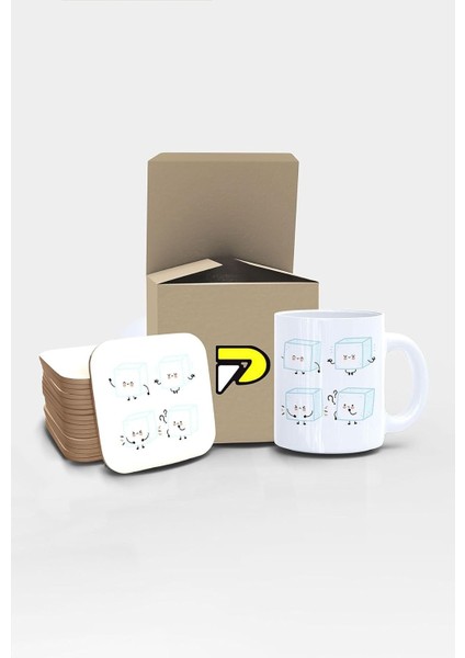 Buz Küpleri Komik Tasarımlı Baskılı Kupa Bardak Seti, Eğlenceli Özel Hediye Mug