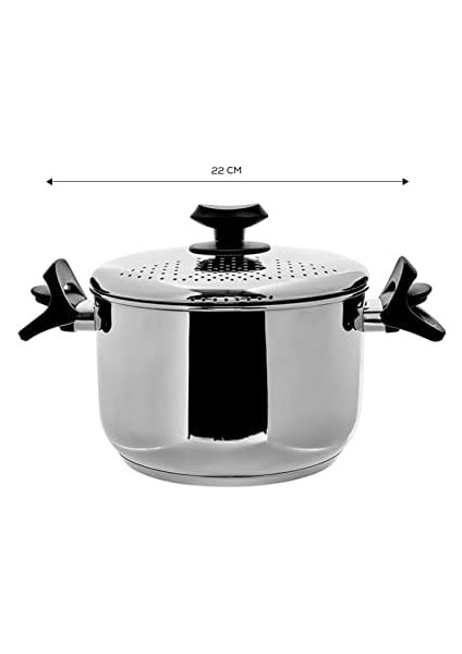 153.03.08.0369 Mutfaksever Çelik Makarna ve Mantı Tenceresi 22 Cm, Medium fiyatları