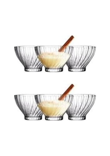 Cam Kase Seti – Çizgili Desenli, 6’lı Servis ve Tatlı Kasesi, Salata, Meze, Çerez ve Dondurma Için Şık Sofra Gereci fiyatları