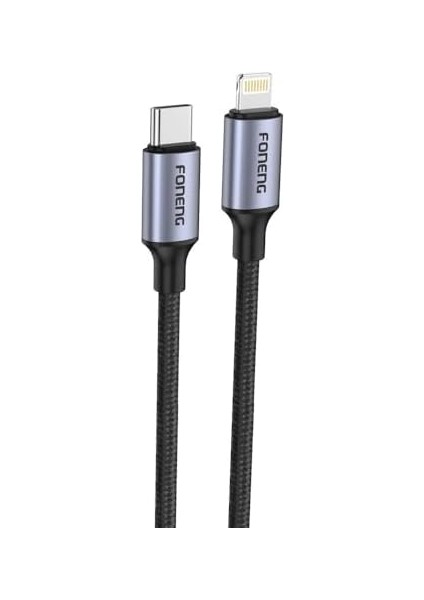 Foneng X95 Hızlı Şarj Özellikli Type-C To Lightning Kablo 20W, 1.2 Metre, Siyah fiyatları