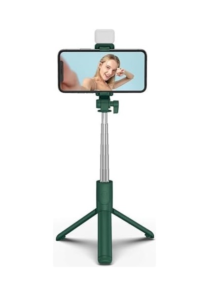 Işıklı Bluetooth Selfie Çubuğu - Uzaktan Kumandalı, Taşınabilir, Uzatılabilir, Tüm Telefonlarla Uyumlu, Vlog ve Video Çekimi Için Ideal