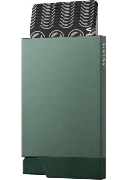 Volkit Rfid Korumalı Metal Kartlık Cüzdan (Yeşil-Siyah)