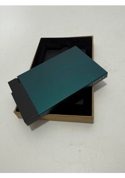 Volkit Rfid Korumalı Metal Kartlık Cüzdan (Yeşil-Siyah) modelleri