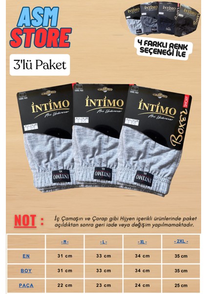 Erkek Boxser 3'lü Paket / Pamuklu, Terletmeyen, Esnek Yapı - Her Gün Için Ideal ! fiyatları