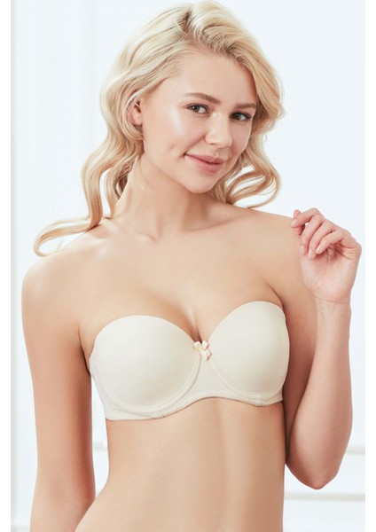 Balenli Desteksiz Dolgusuz Askısız Straplez Günlük Klasik T-Shirt Sütyeni