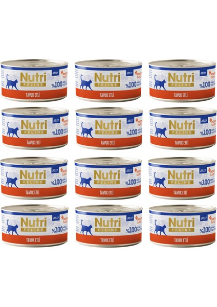 Tavuk Etli Jöleli Tahılsız Yetişkin Kedi Konservesi 70 Gr. x 12 Adet