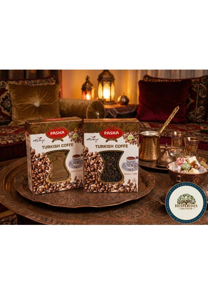 Türk Kahvesi 2'li Osmanlı Harmanı Geleneksel Öğütülmüş ve Çekirdek Kahve Set