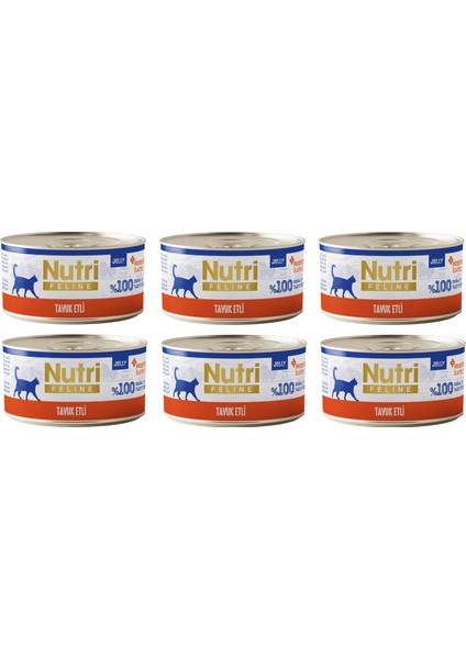 Tavuk Etli Jöleli Tahılsız Yetişkin Kedi Konservesi 70 Gr. x 6 Adet