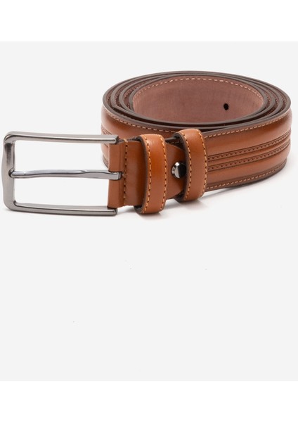 Hakiki Deri 3.5 cm Dikişli Erkek Klasik Kemer 517 Taba fiyatları