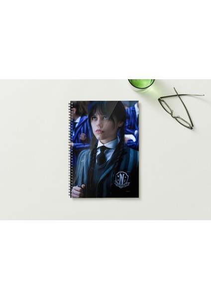 Wednesday A5 Metal Spiralli Çizgisiz Sert Kapak Wednesday Defter