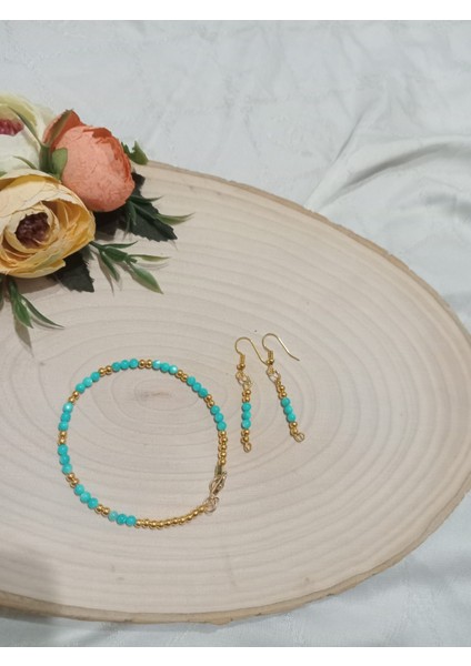 Mavi Sedef Kolye, Bileklik ve Küpe Takı Seti indirimleri