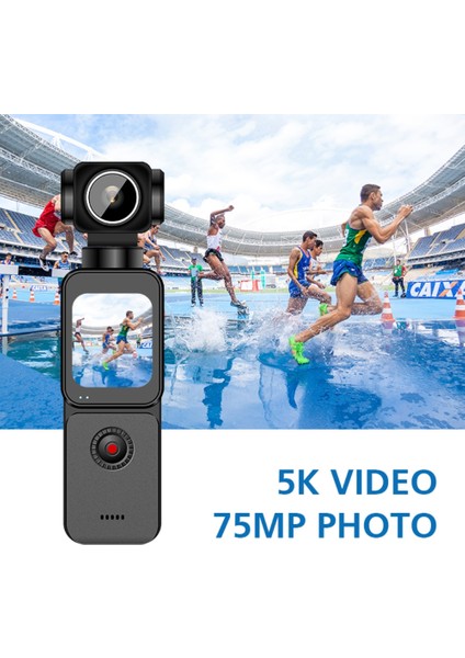 5K Ultra Hd Aksiyon Kamerası Ultra Stabil Çekim, Anti-Shake Teknolojisi Wifi Yüz Izleme Vlogging Kamera