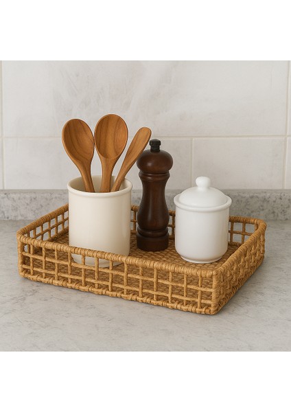 2'li Hasır Örme Tepsi