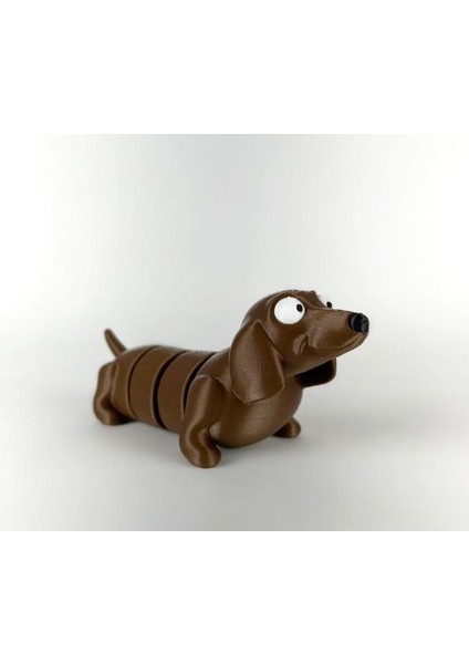 Gri, Sevimli Eklemli Köpek Figürü