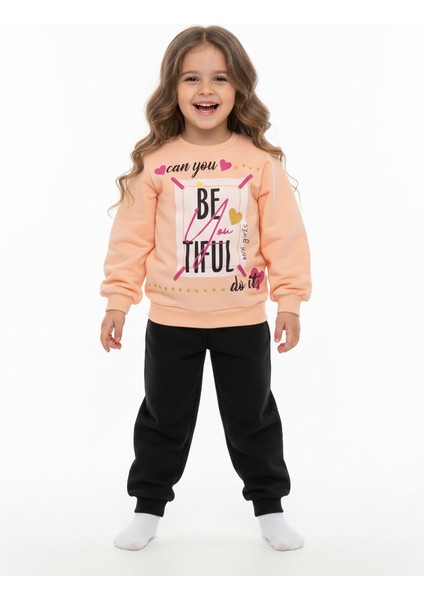 Can You Beatiful Yazılı Kız Çocuk Takım 1-4 Yaş 2 Renk