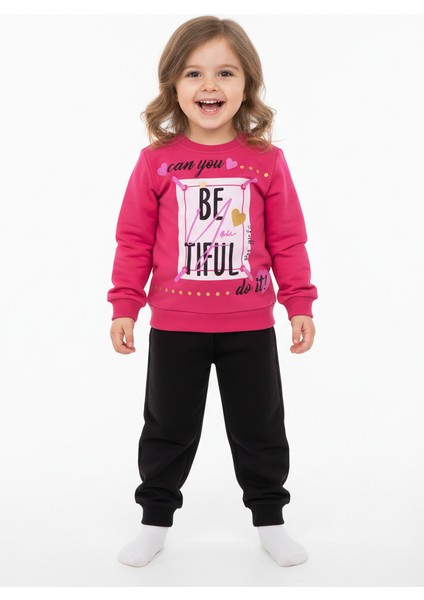 Can You Beatiful Yazılı Kız Çocuk Takım 1-4 Yaş 2 Renk