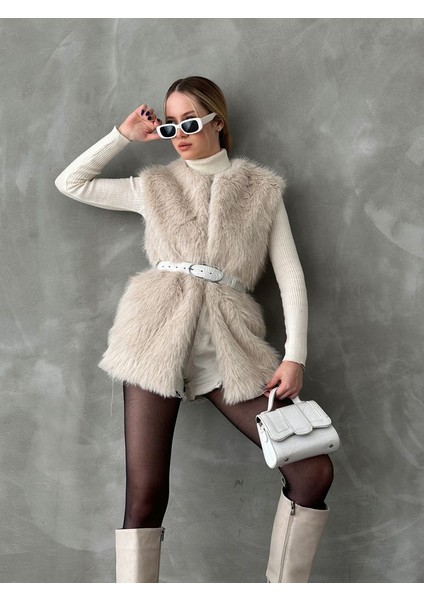 Suni Kürk Kürklü Kolsuz Yelek fiyatları