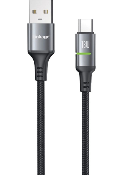 Lkcb-48 Usb-A To Usb-C 18W 2.4A 1.2 Metre LED Göstergeli Şarj Kablosu
