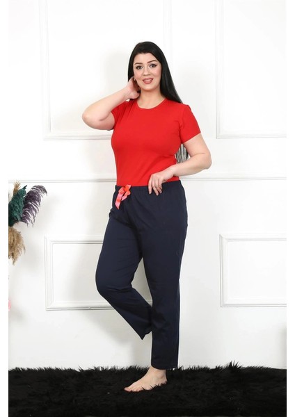 Moda Kadın Pamuklu Büyük Beden Alt Pijama Lacivert fırsatları