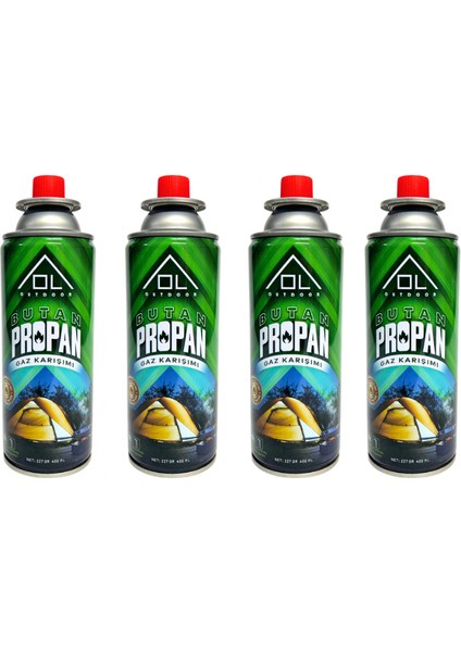 227 Gram Bütan Propan Gaz Kartuşu 4 Adet