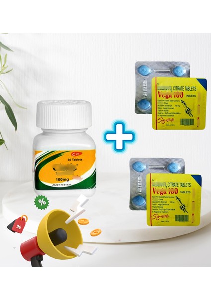 Cialıs2 100MG 30'lu Tablet + VEGA100 Mg 4'lü Tablet x 2 Dizi Gecıktırıcı2 Set Erkeklere Özel Performansa Destek Kuvvet Sertlestırıcı2 Gizlipaketlme_poniry