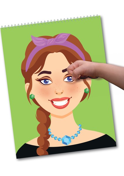 Makyaj & Yüz Tasarım Sticker Kitabı – 20 Sayfa Figür + 6 sayfa sticker fiyatları
