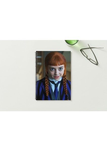 Wednesday A5 Metal Spiralli Çizgisiz Sert Kapak Wednesday Defter