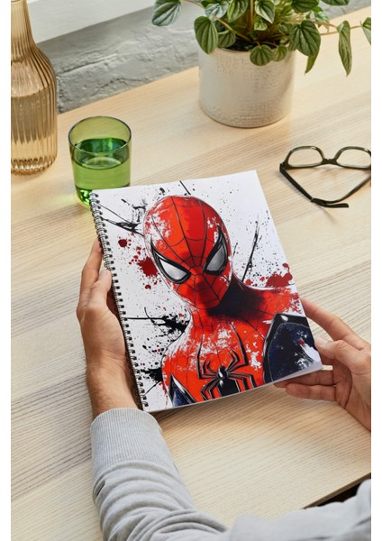 Spider-Man A5 Metal Spiralli Çizgisiz Sert Kapak Spider-Man Defter